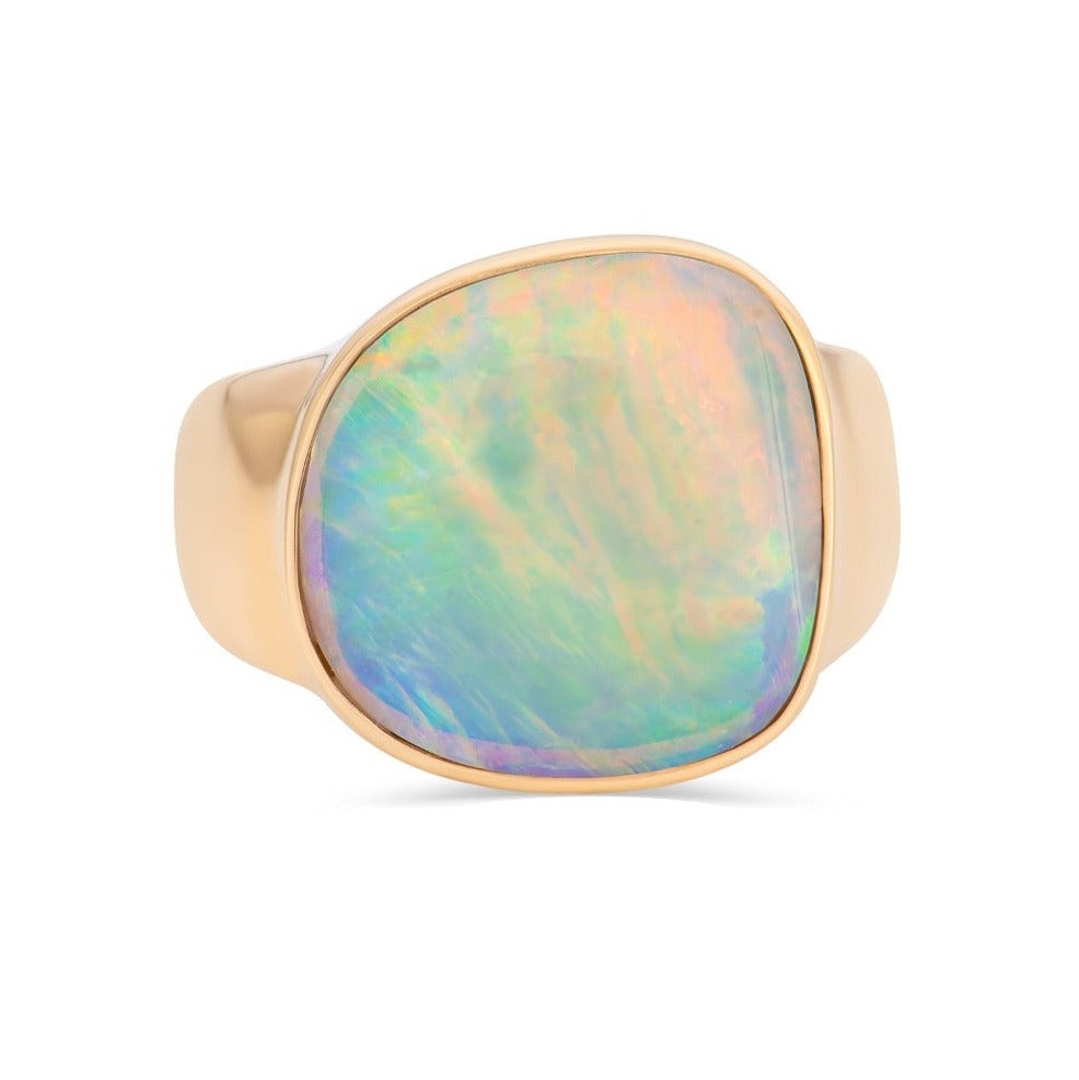 Semi-Black Opal Ring