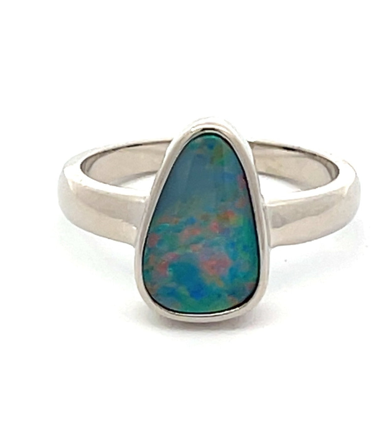 Sterling Silver Doublet Opal Ring