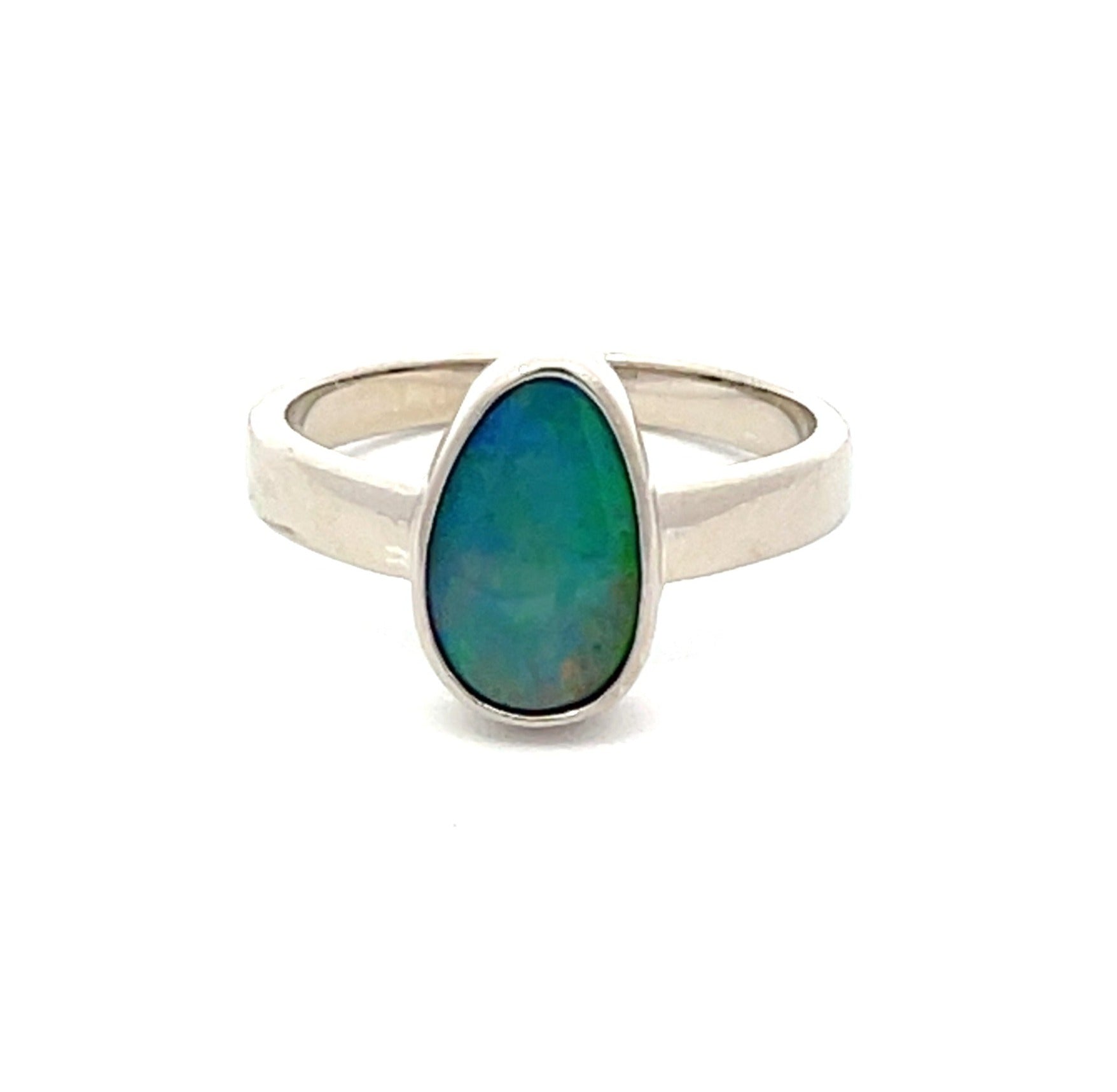 Sterling Silver Doublet Opal Ring