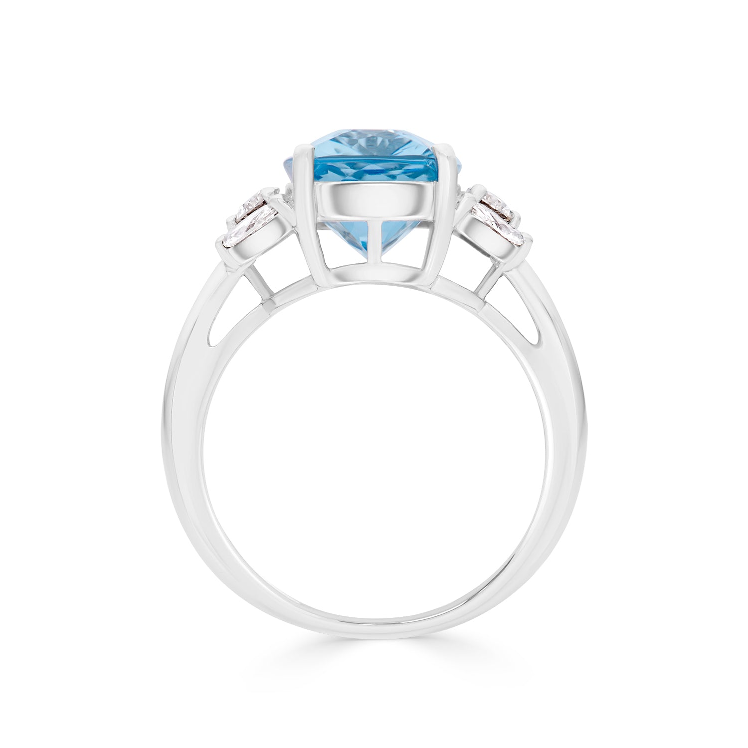 6.45Ct Aquamarine Six Diamond Ring