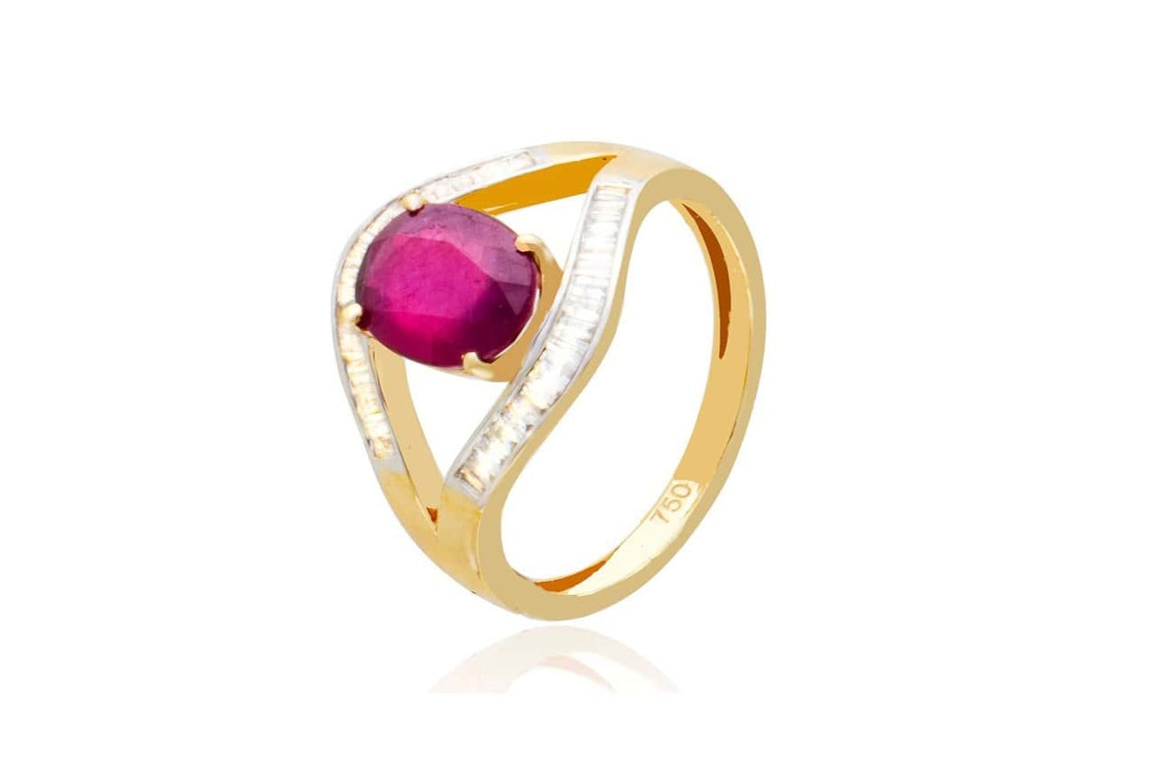 Ruby Diamond Oval Ring