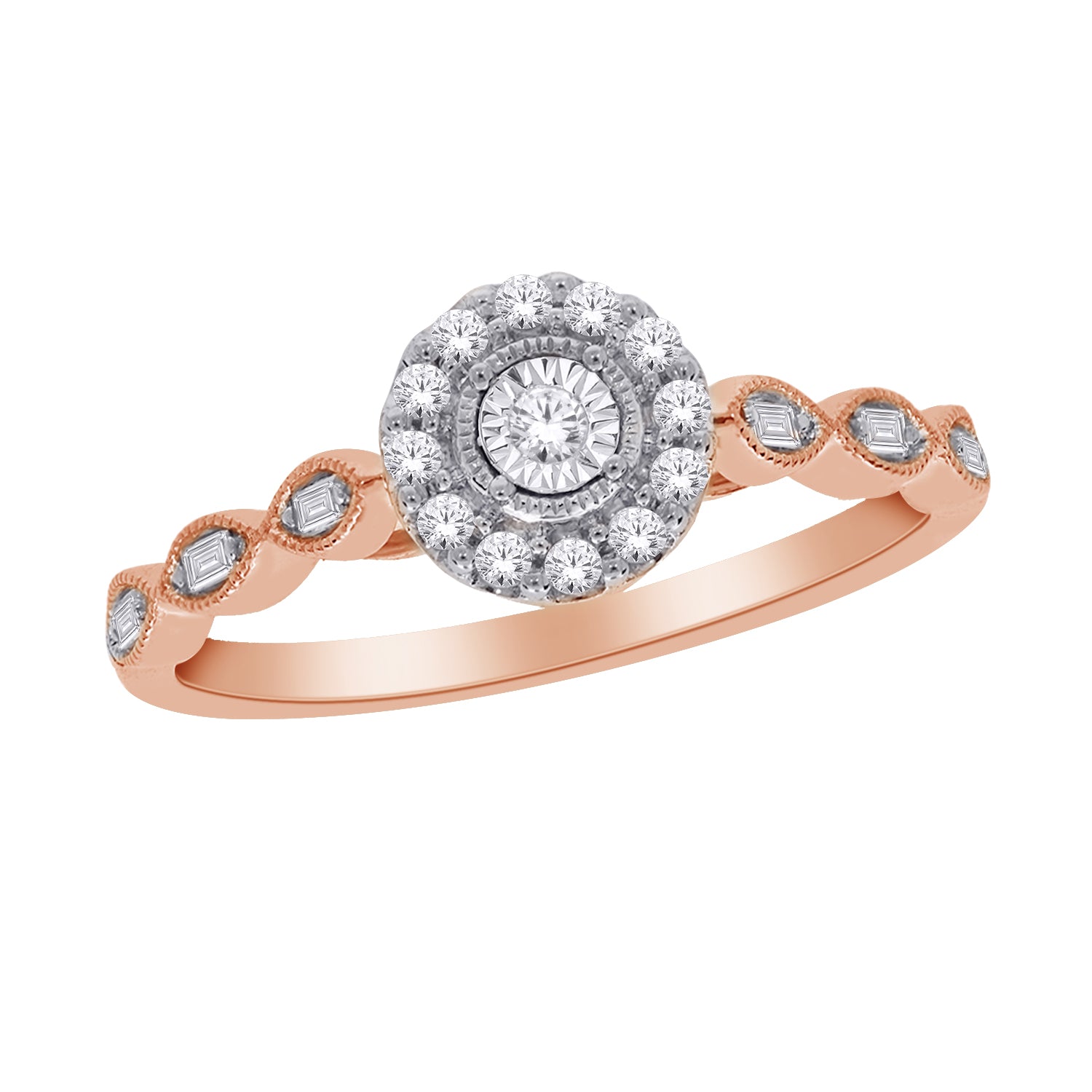 Round Diamond Halo Engagement Ring