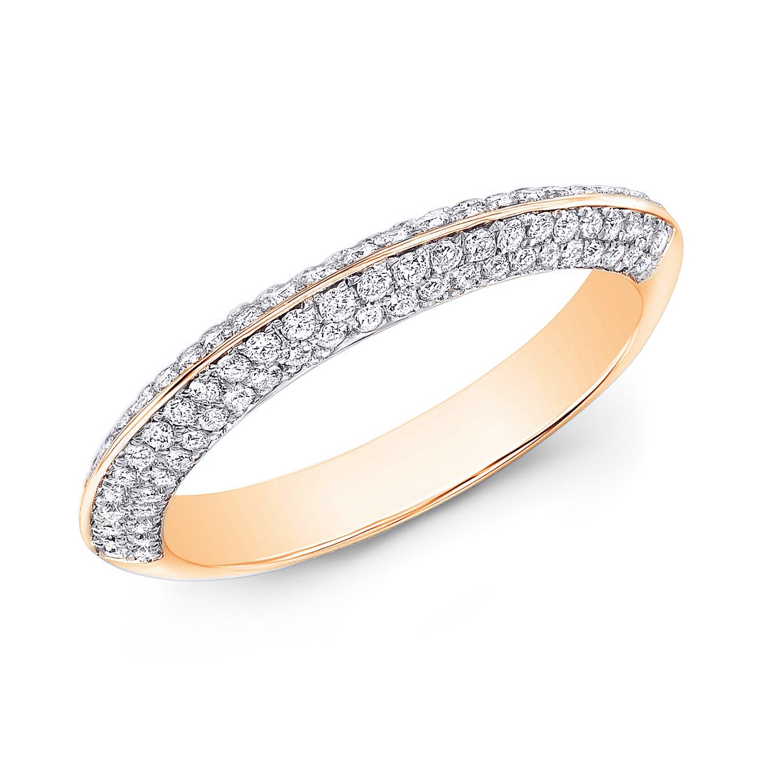 Four Channel Diamond Wedding Band Ring