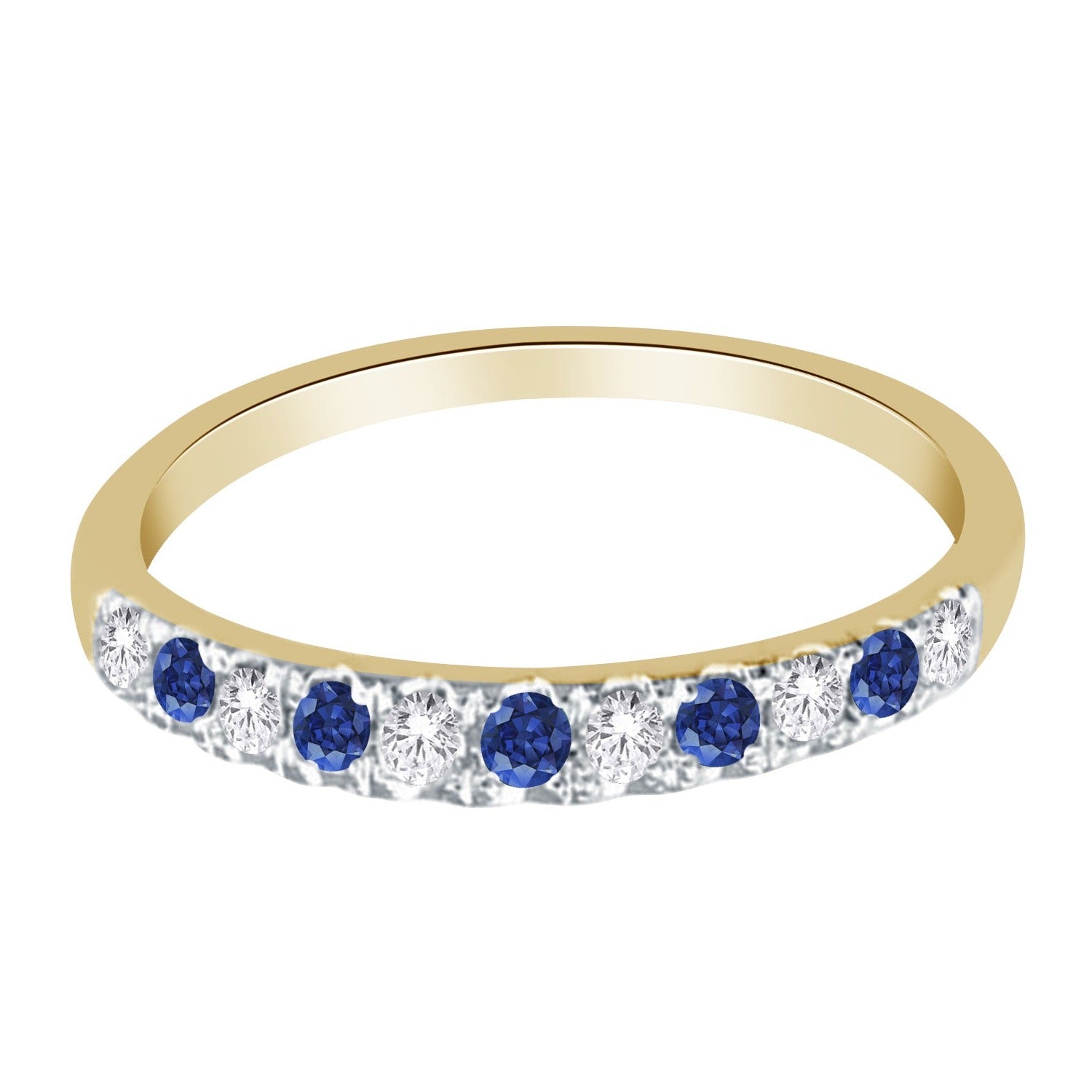 Diamond Sapphire Wedding Band Ring
