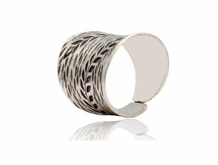Handmade Karen Oxidized Pattern Ring
