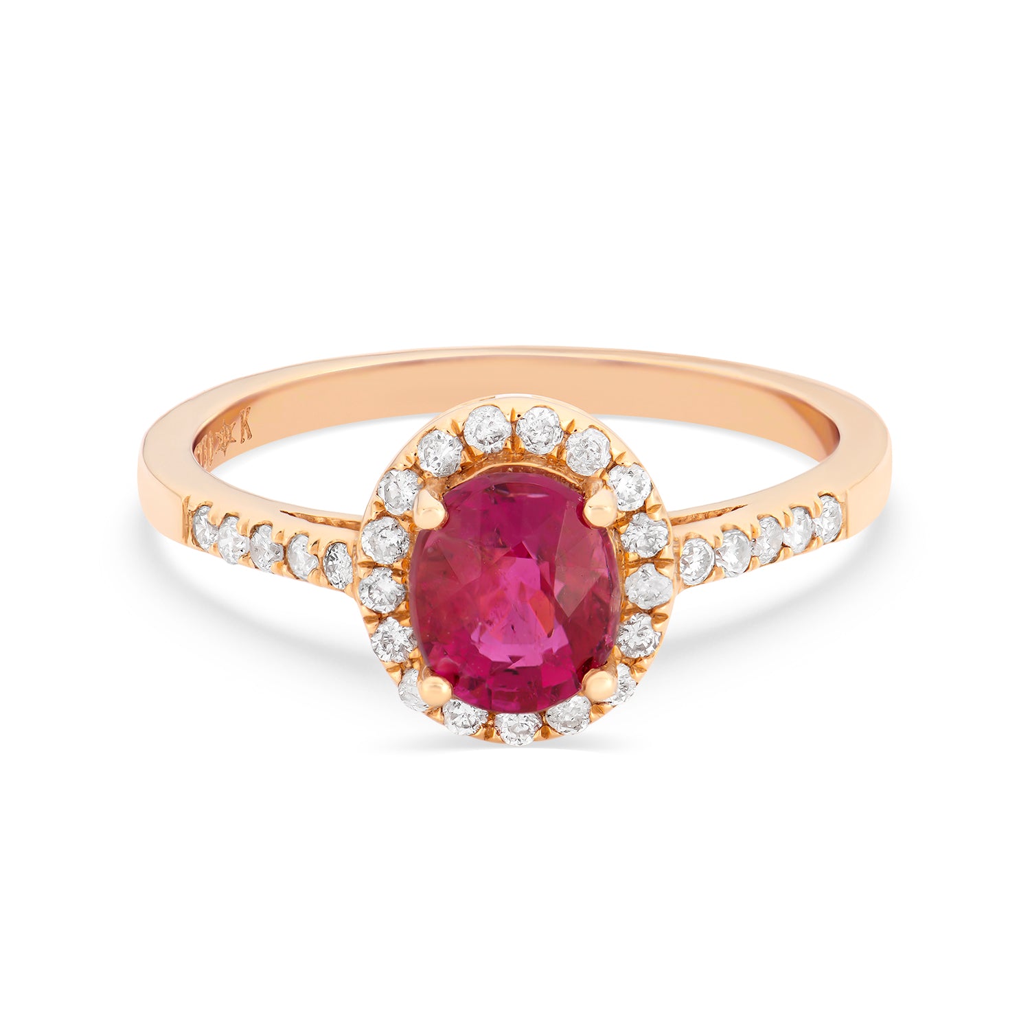 Ruby Halo Diamond Ring