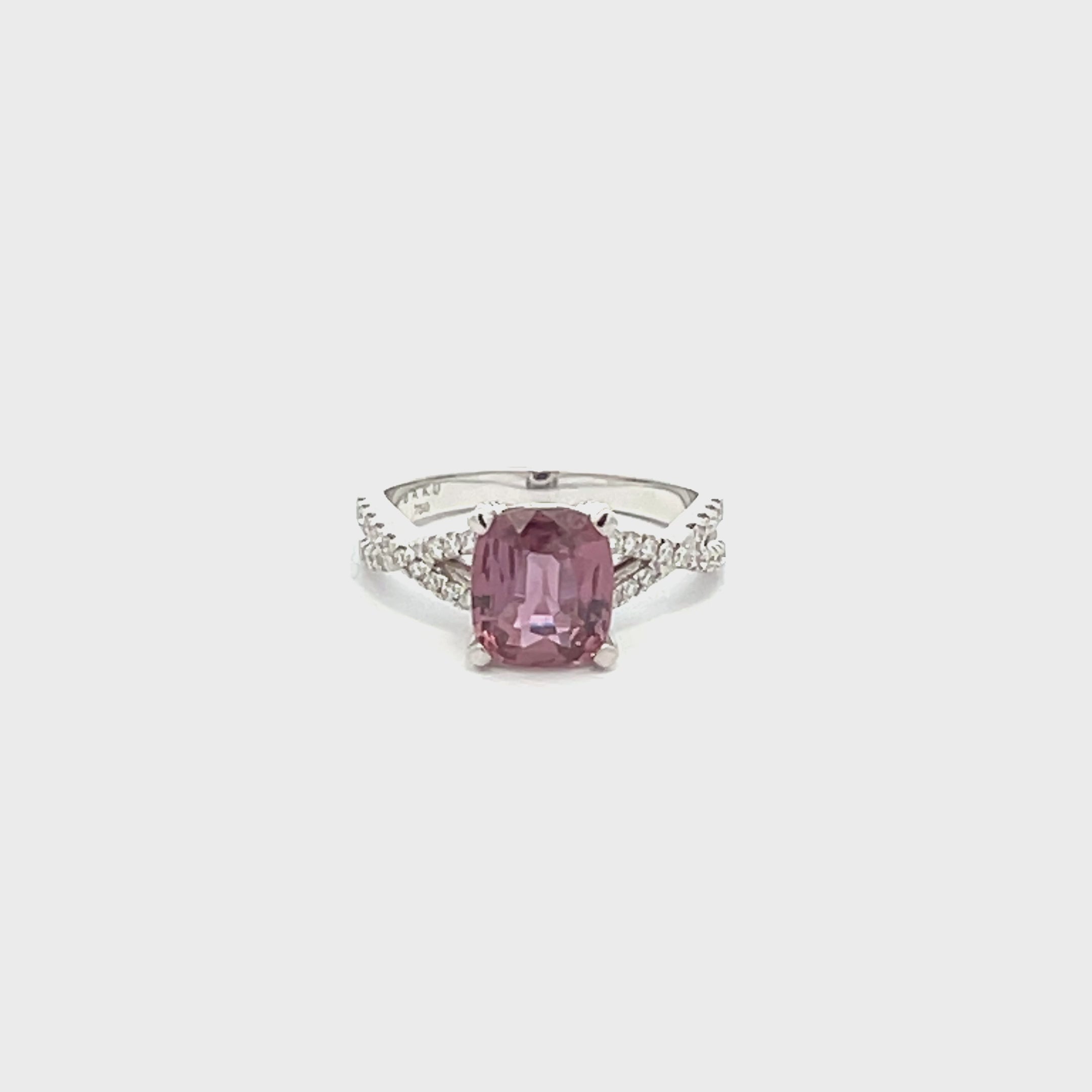 Pink Sapphire Diamond Ring