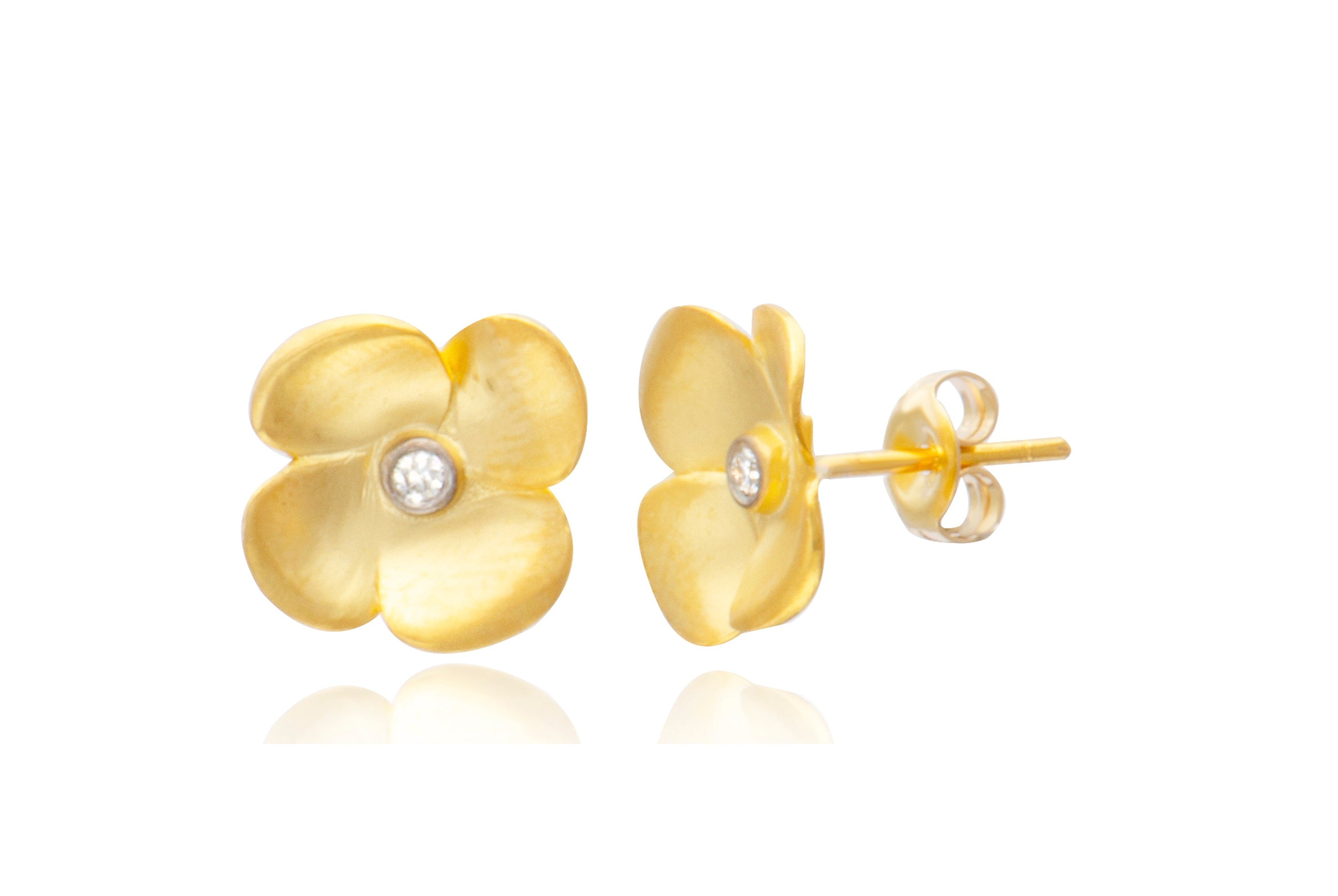 Diamond Flower Earrings