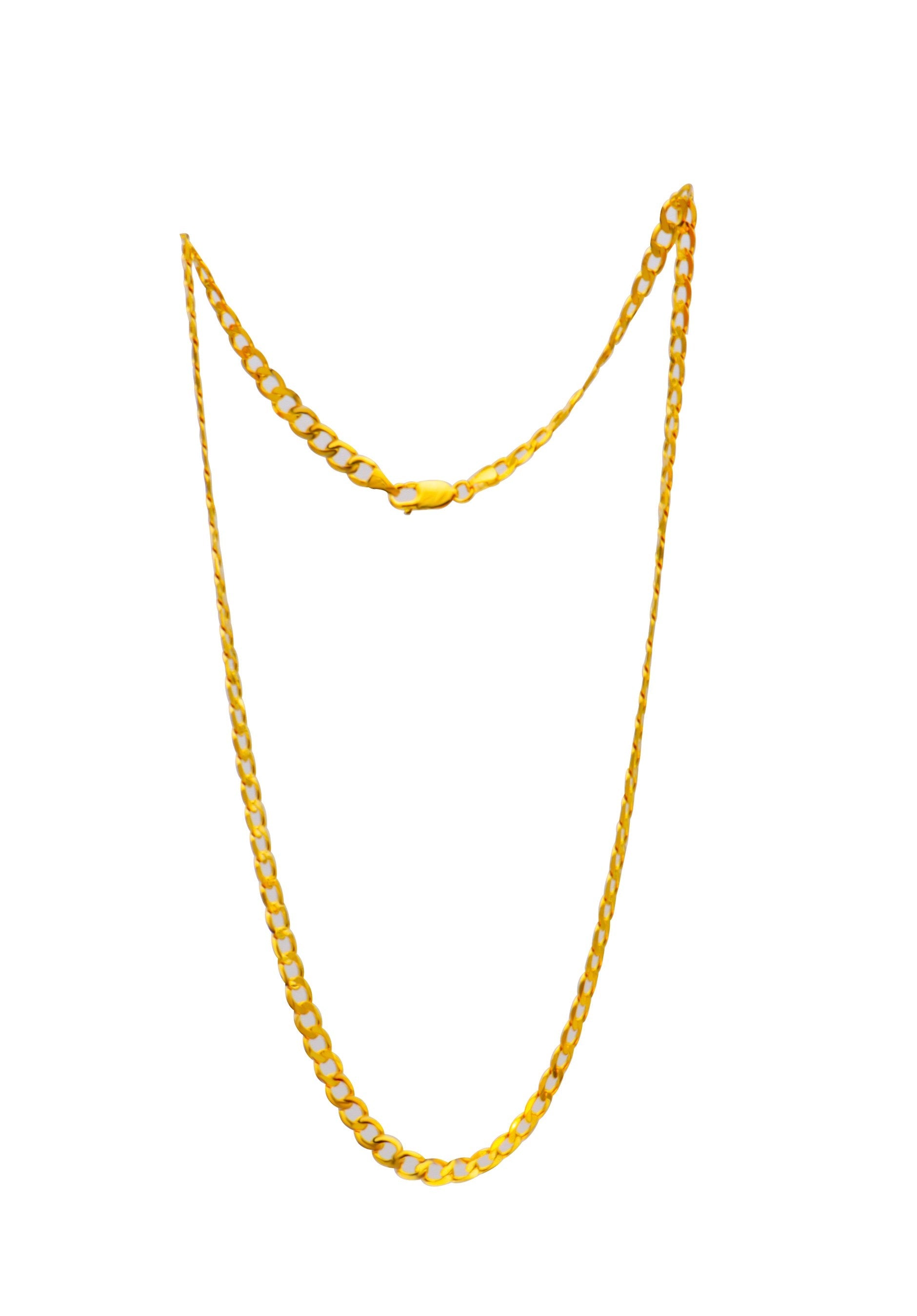 9K Yellow Gold Diamond Cut Curb Chain
