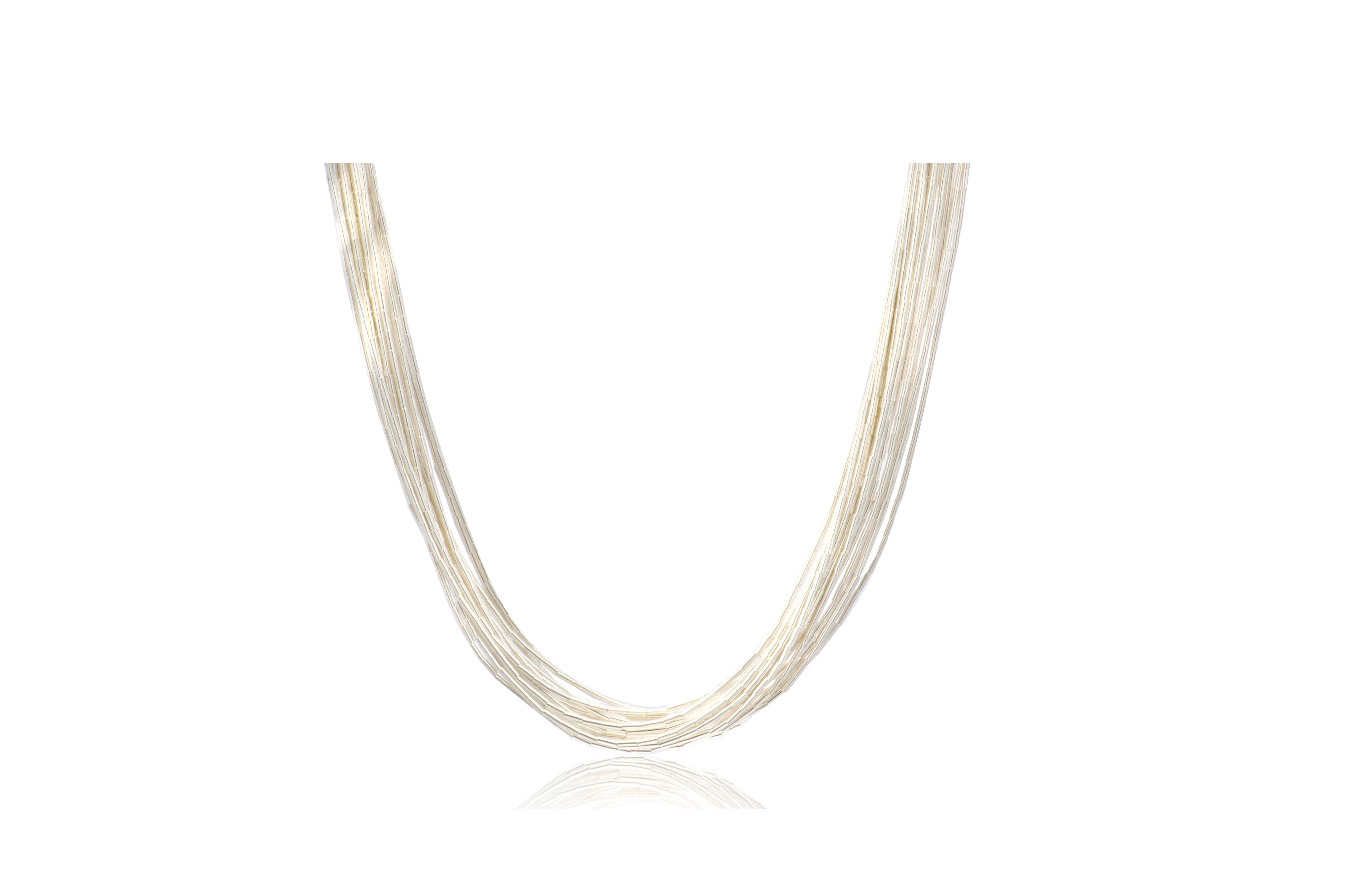 Liquid silver necklace hot sale 50 strands