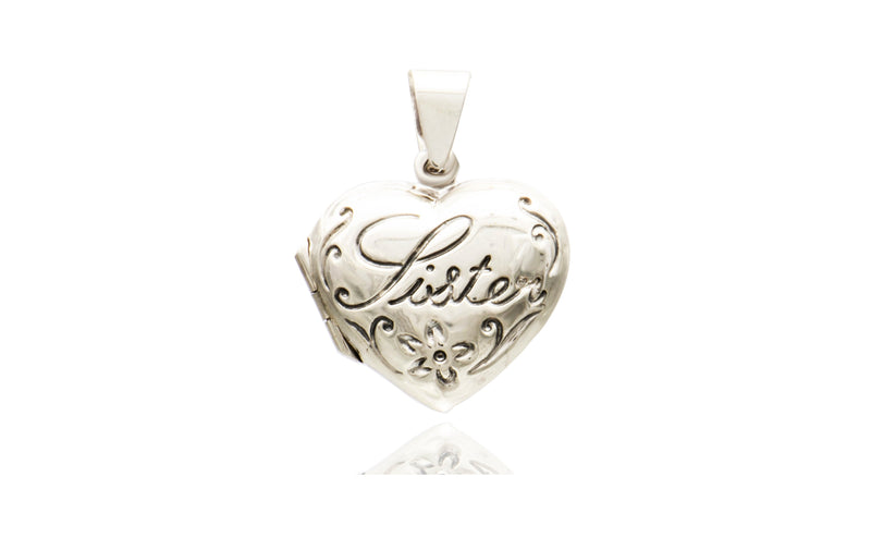 Heart Locket Sister with Chain 