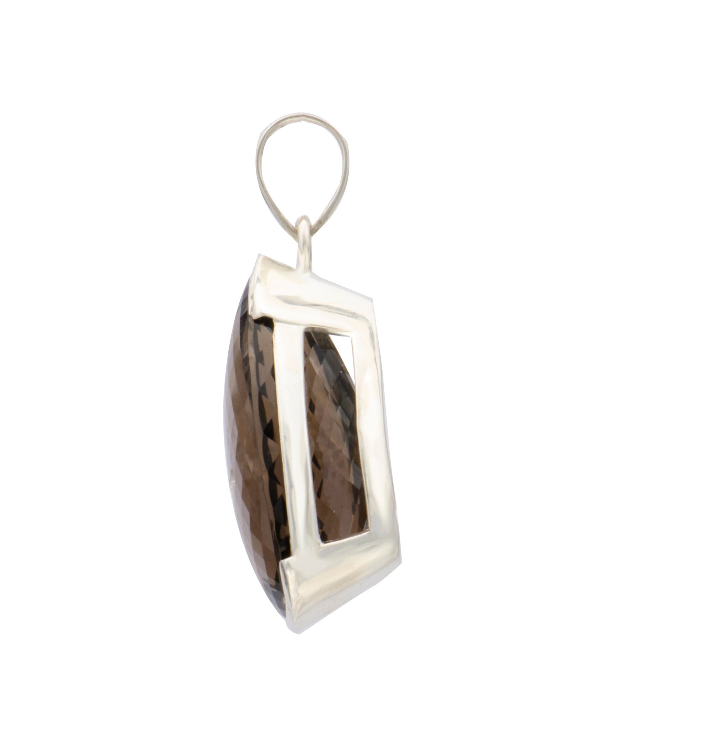 Smoky Quartz Teardrop Faceted Pendant