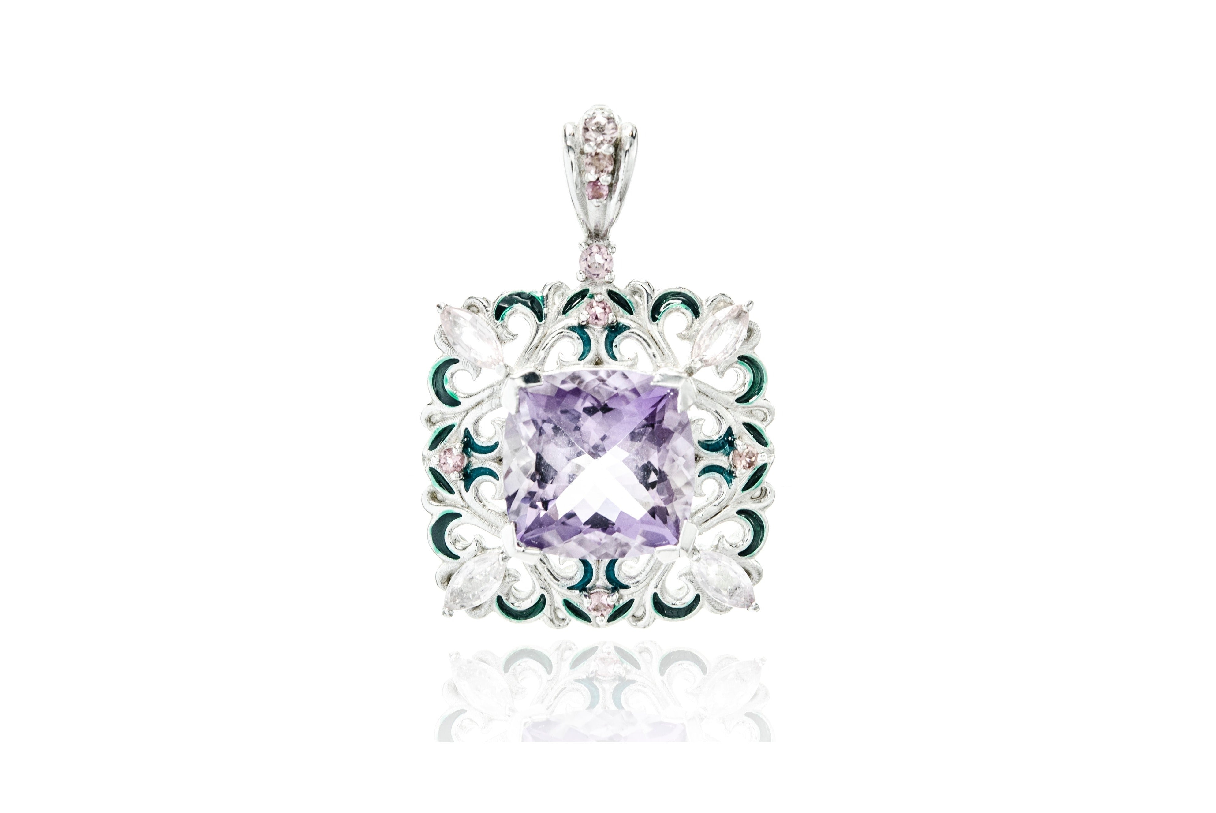 Amethyst and Pink Tourmaline Pendant
