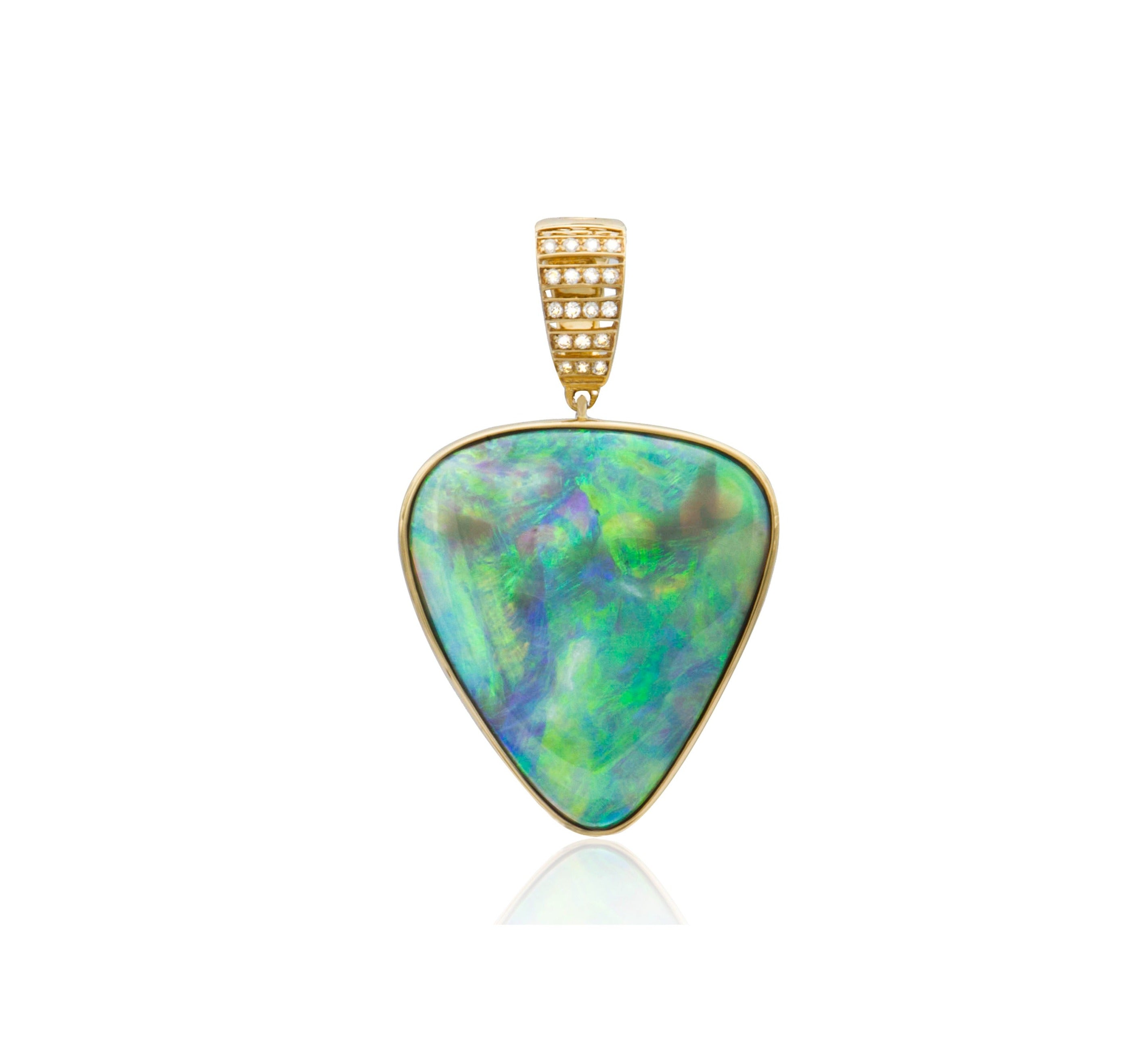 Black Opal Solid Diamond Pendant