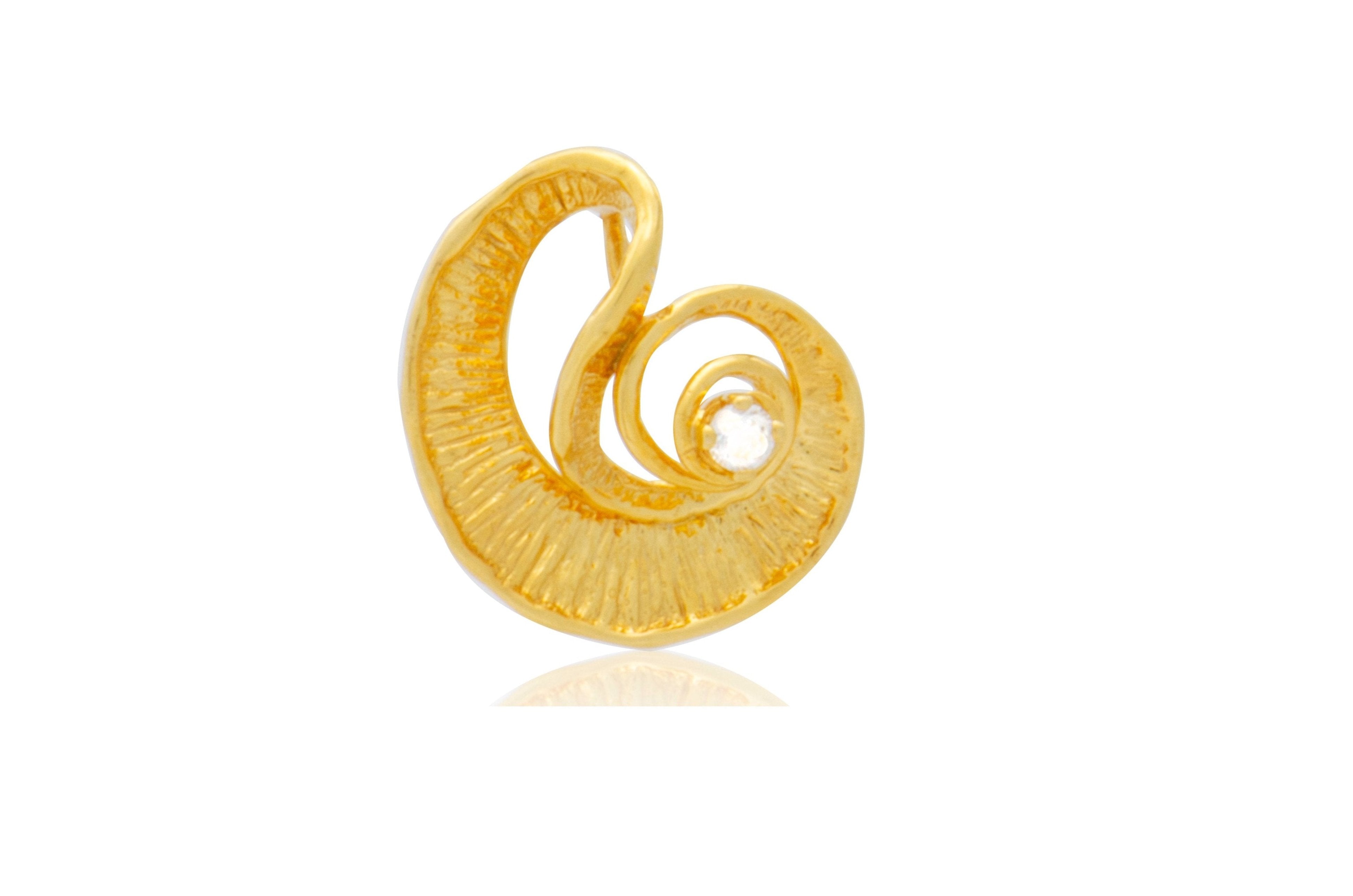 Diamond Shell Drop Pendant