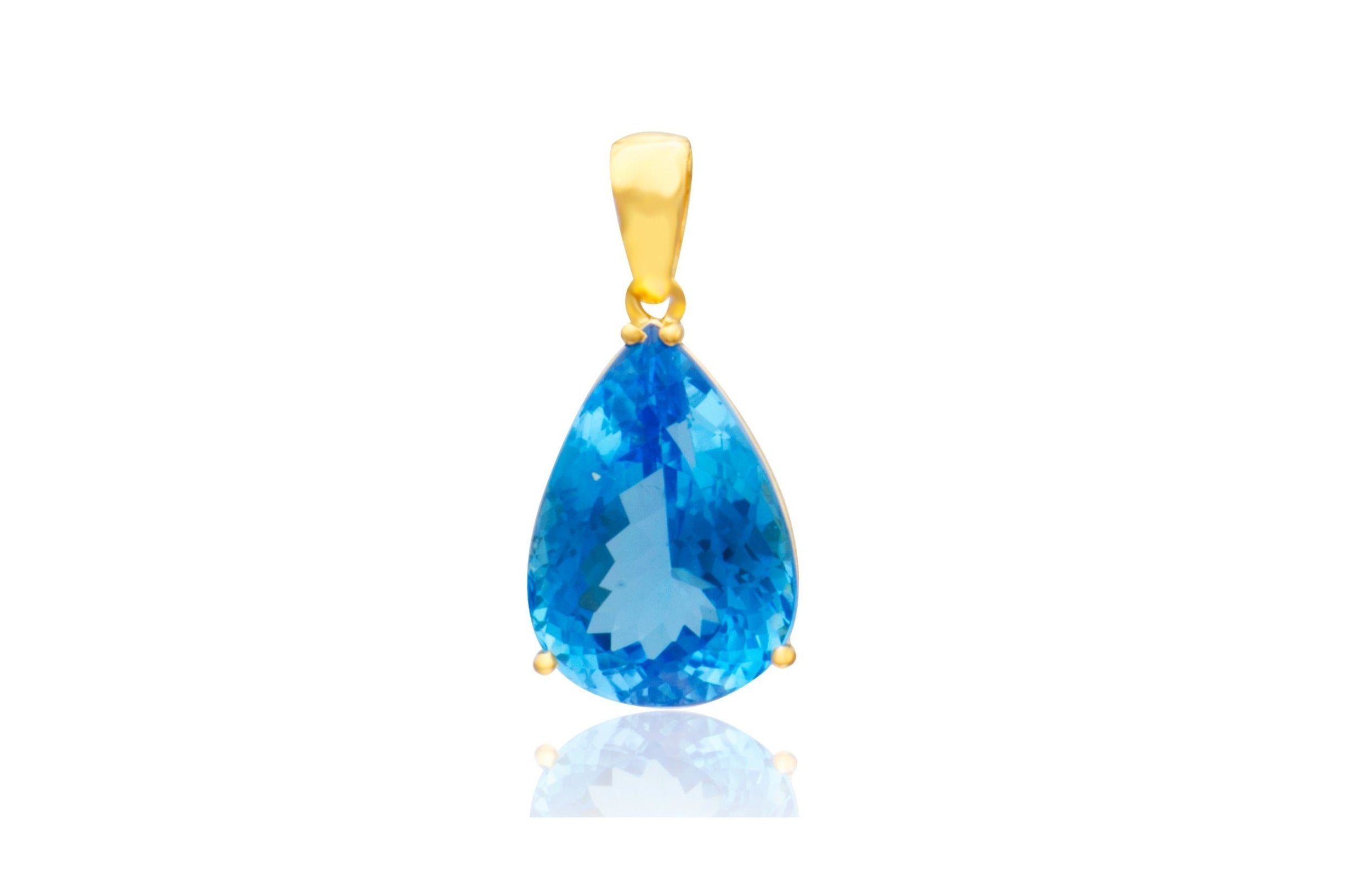 Blue Topaz Teardrop Pendant