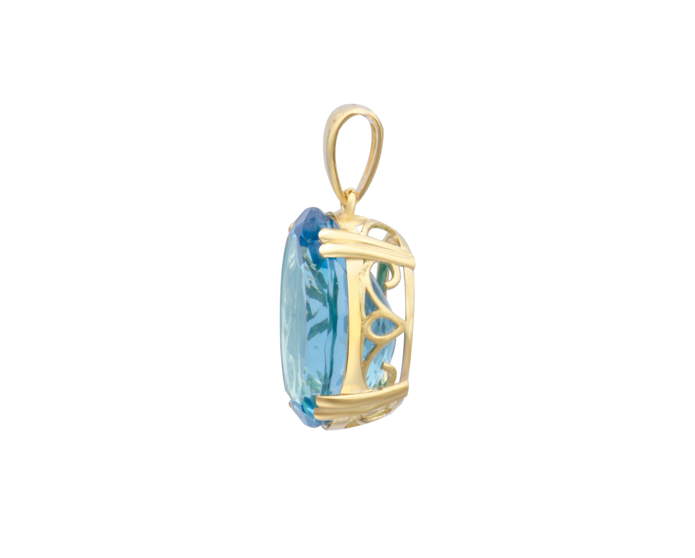 London Blue Topaz Oval Pendant