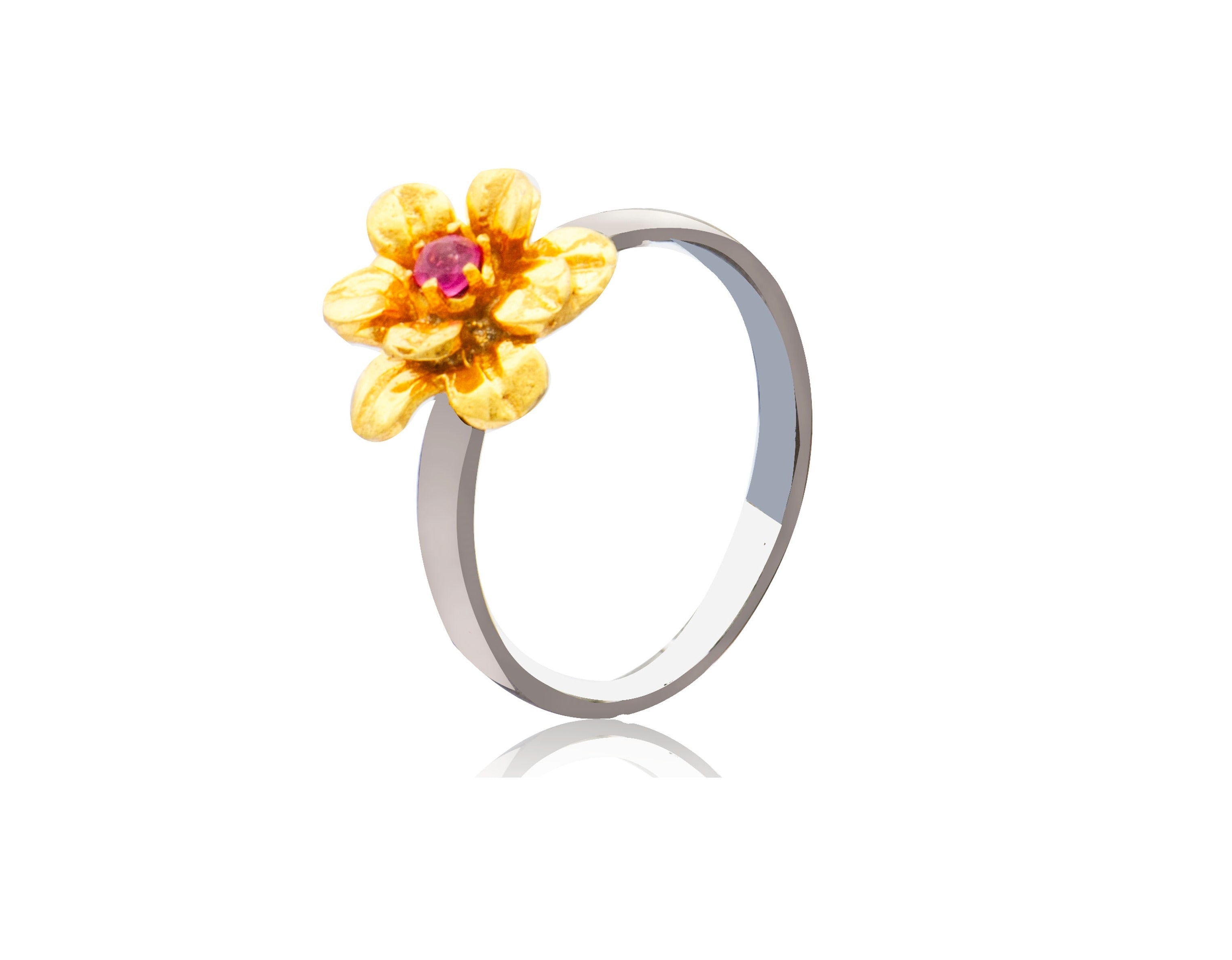 Ruby Flower Ring