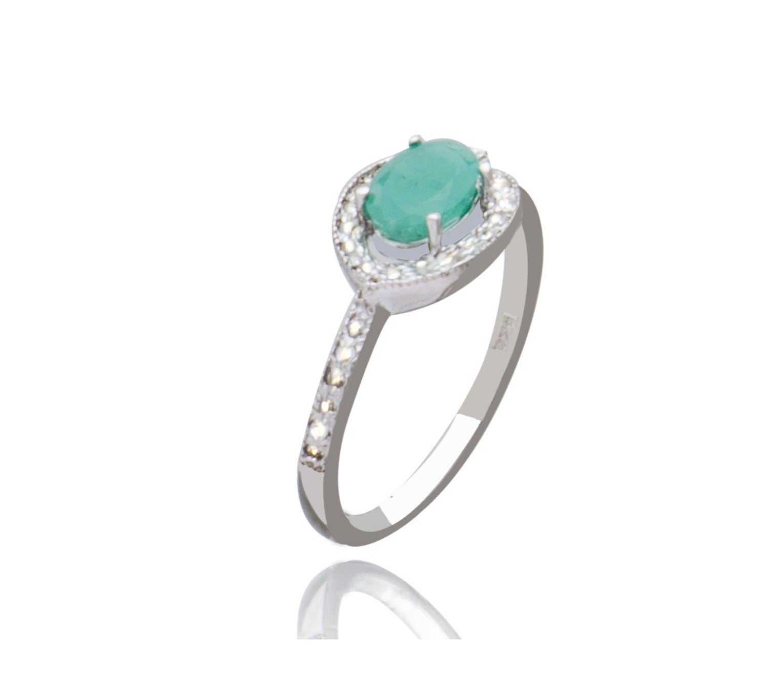 Oval Emerald Cubic Zirconia Ring