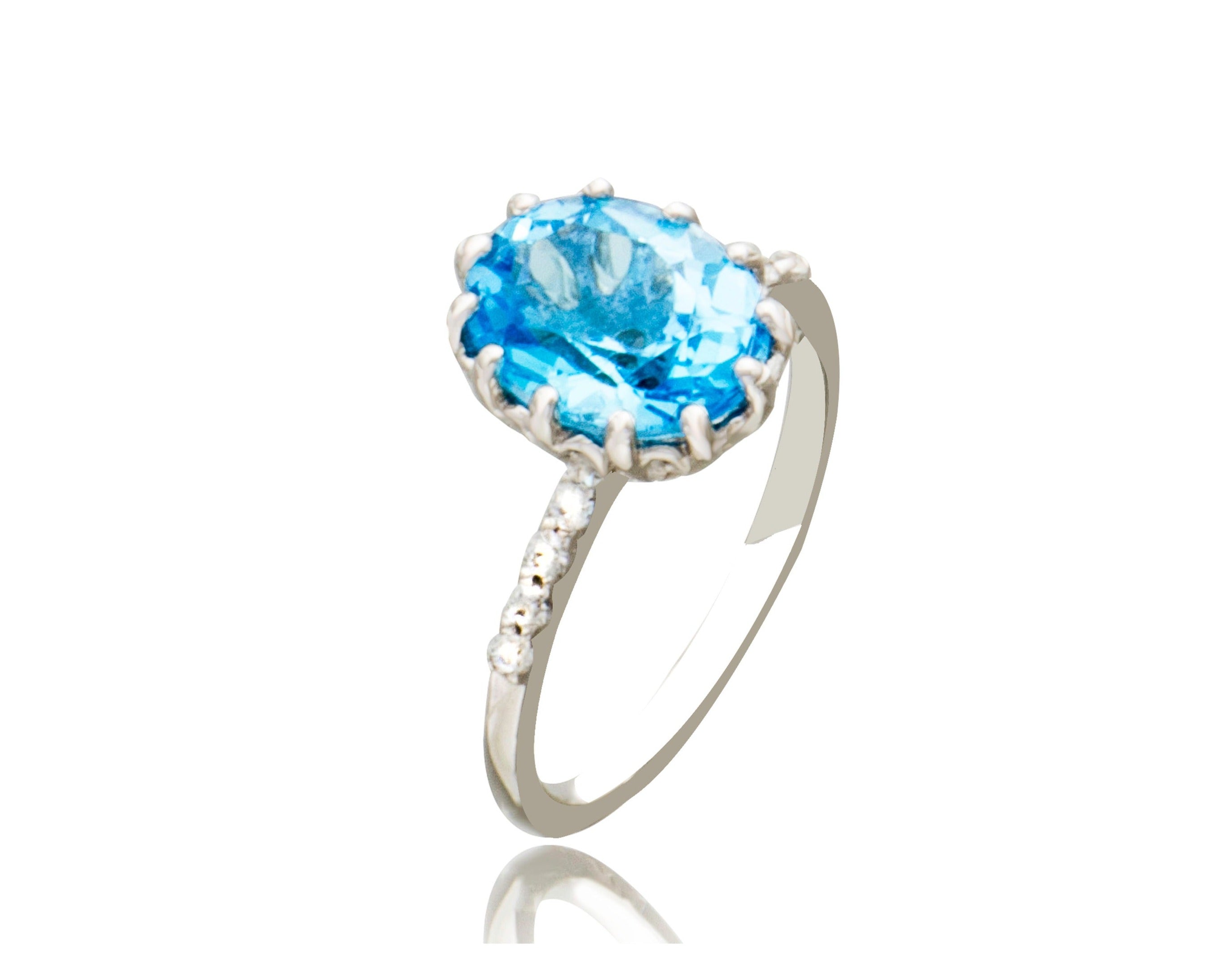 Blue Topaz Cubic Zirconia Ring