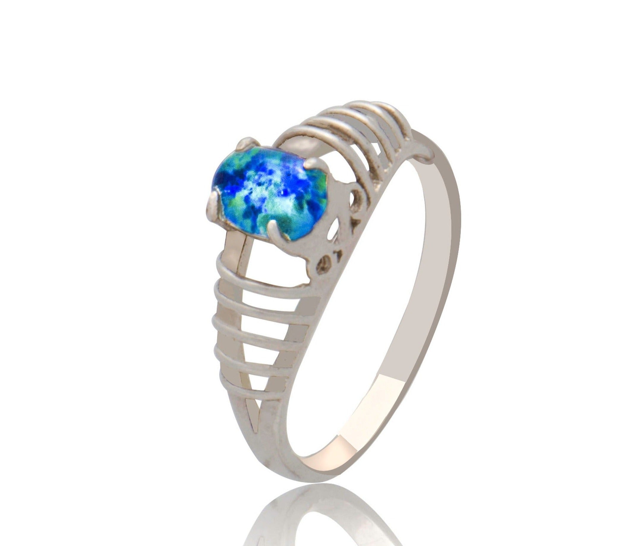 Triplet Opal Oval Ring
