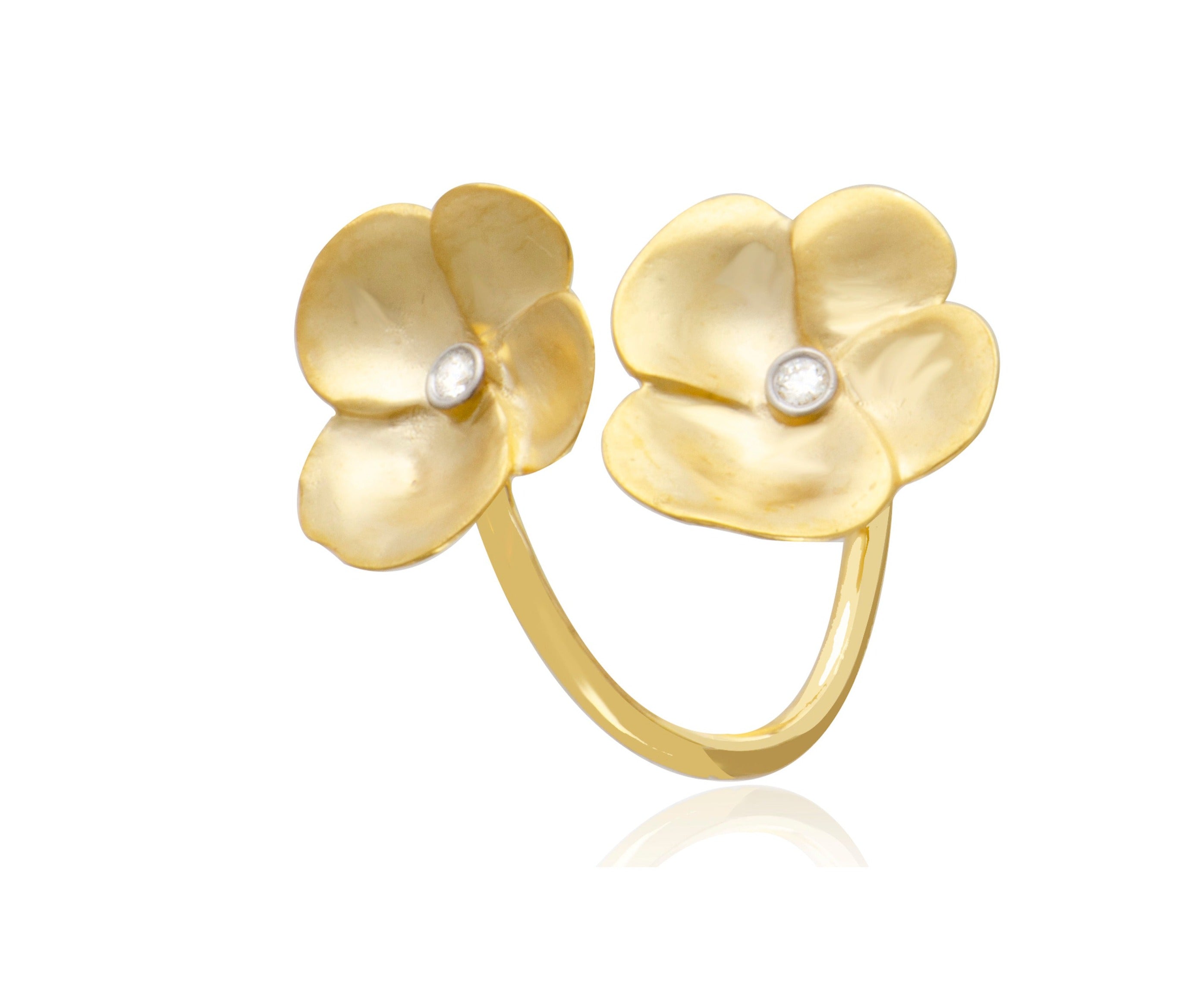 Double Flower Diamond Ring