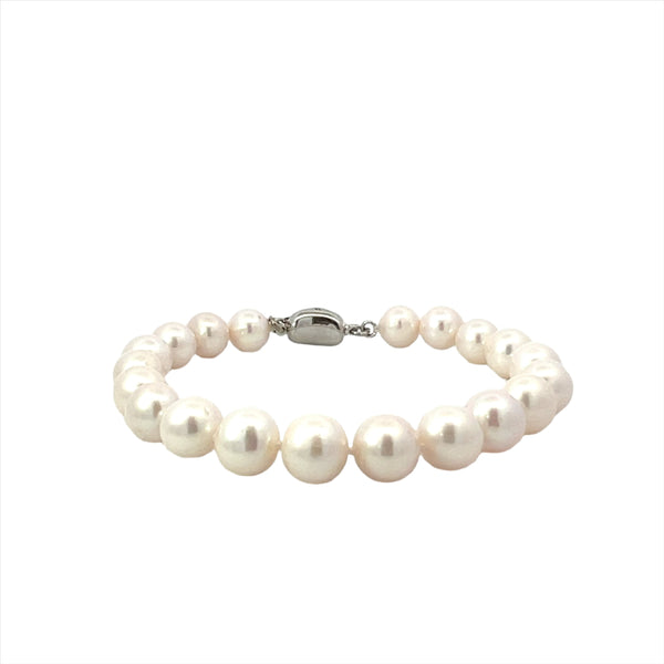 White Freshwater Pearl Round Bracelet