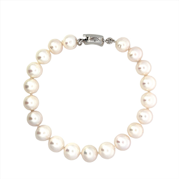 White Freshwater Pearl Round Bracelet