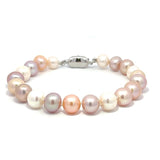 Round White and Pink Freshwater Pearl Bracelet