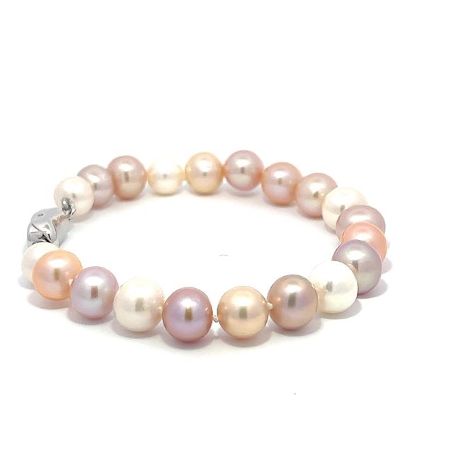 Round White and Pink Freshwater Pearl Bracelet