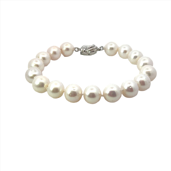 White Freshwater Pearl Round Bracelet