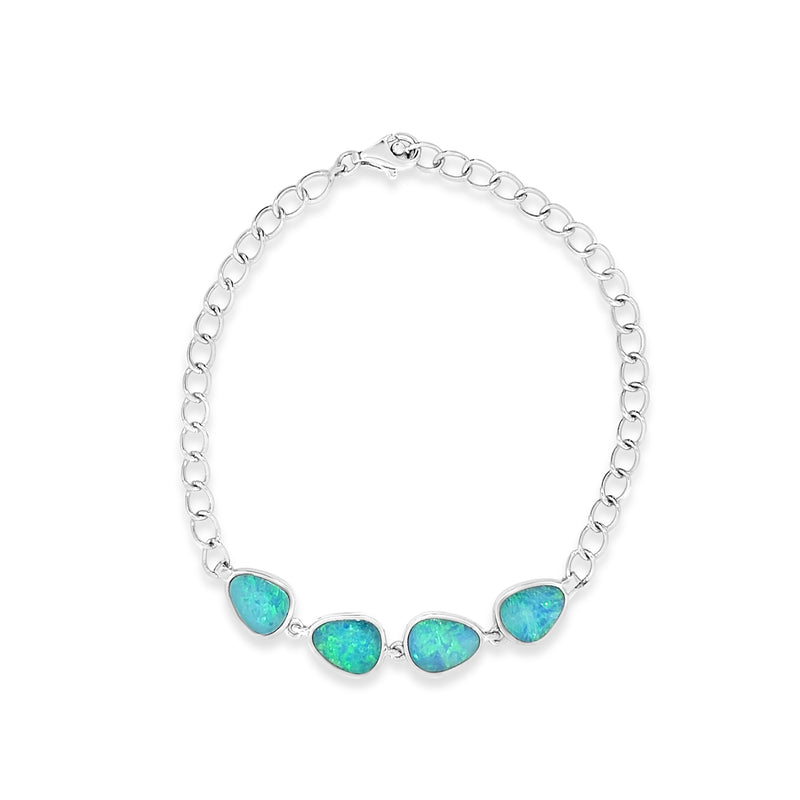 Doublet Opal Curb Link Bracelet