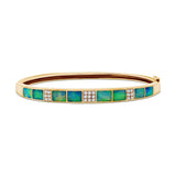 Australian Opal Inlay & Diamond Bangle