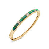 Australian Opal Inlay & Diamond Bangle