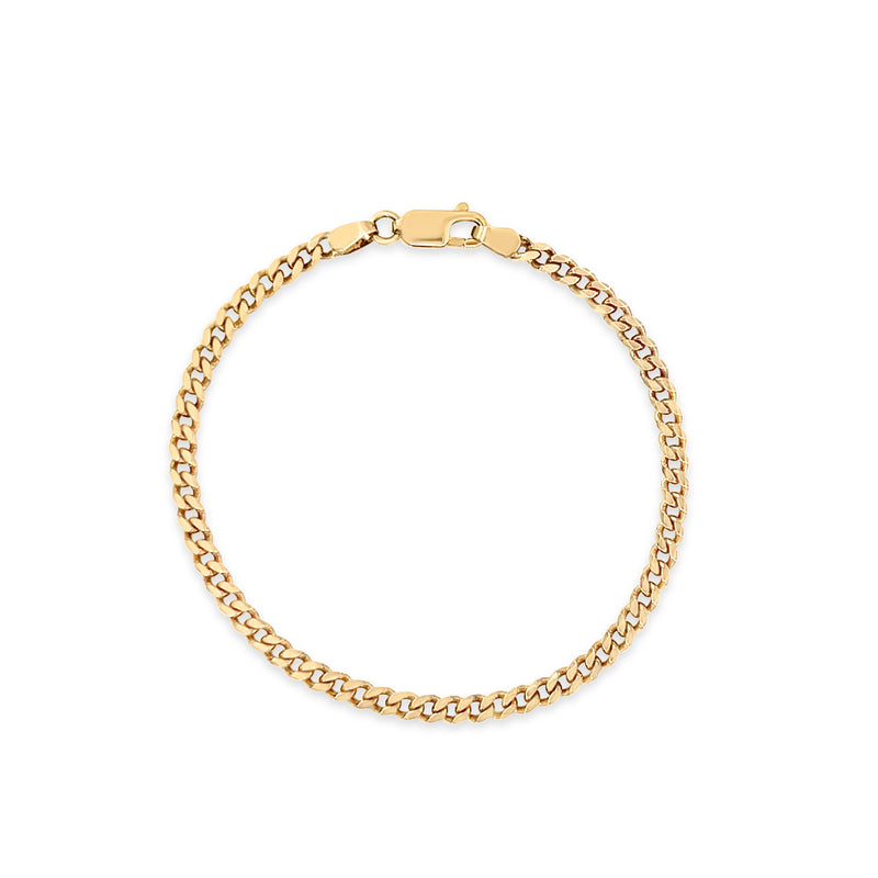 Diamond Cut Curb Chain Bracelet