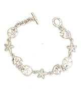 Mexican Silver Ocean Fish Link Bracelet