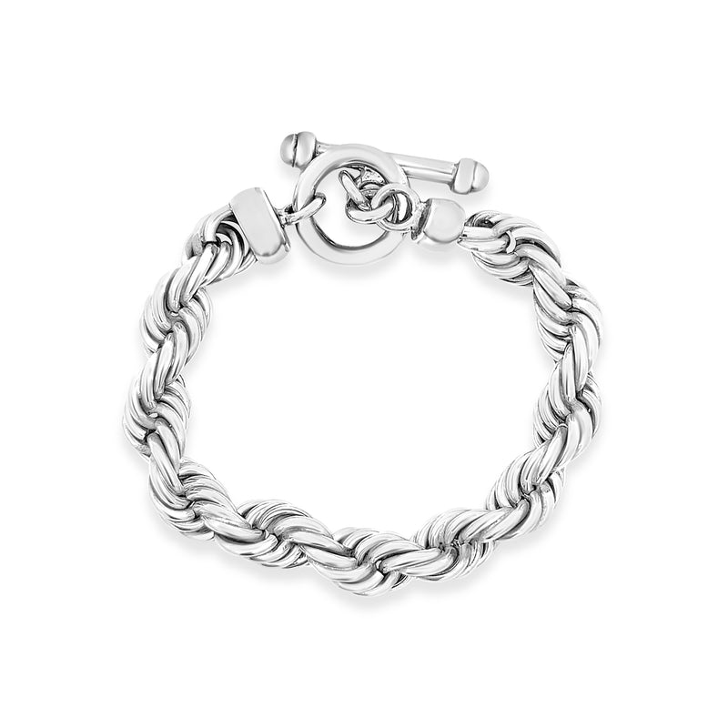 Mexican Silver Rope Oxidised Bracelet