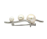 White Fresh Water Three Pearl Brooch