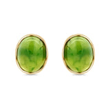 Jade Oval Stud Earrings