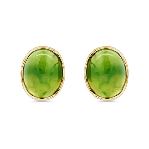 Jade Oval Stud Earrings