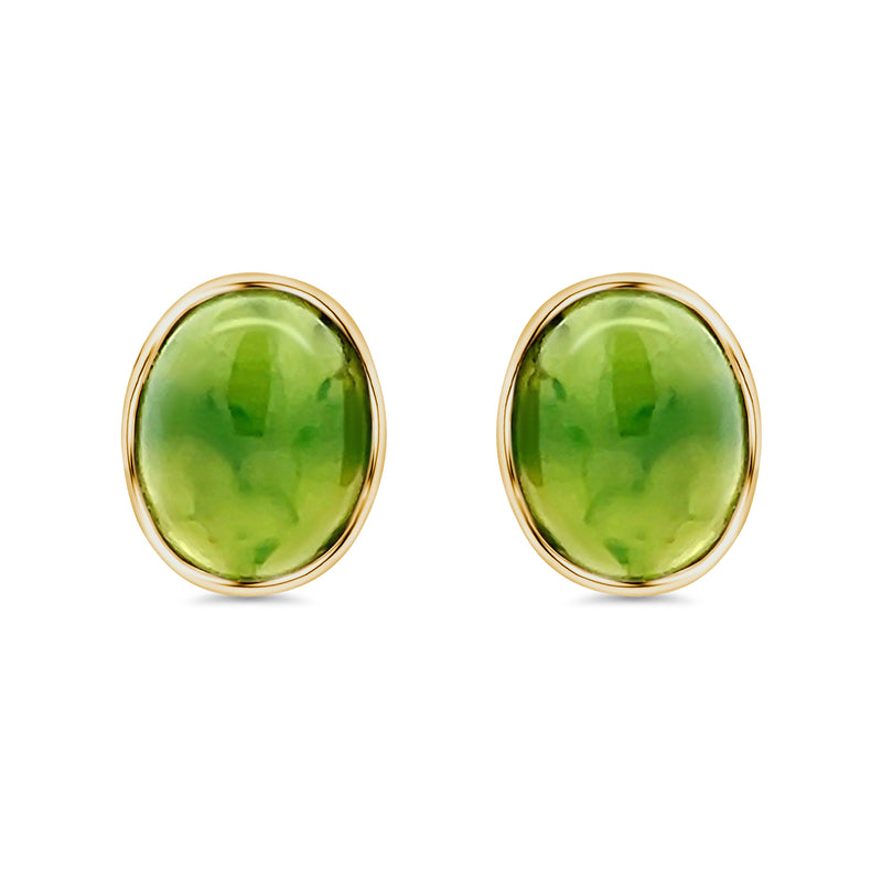 Jade Oval Stud Earrings