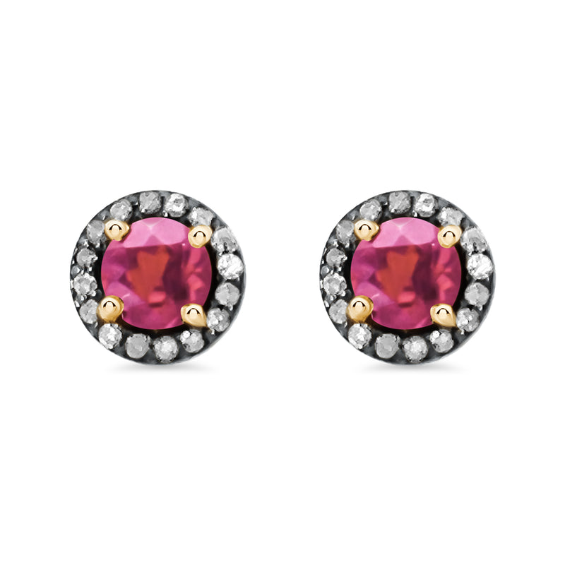 Garnet Diamond Stud Earrings