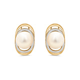 White South Sea Pearl Diamond Earrings