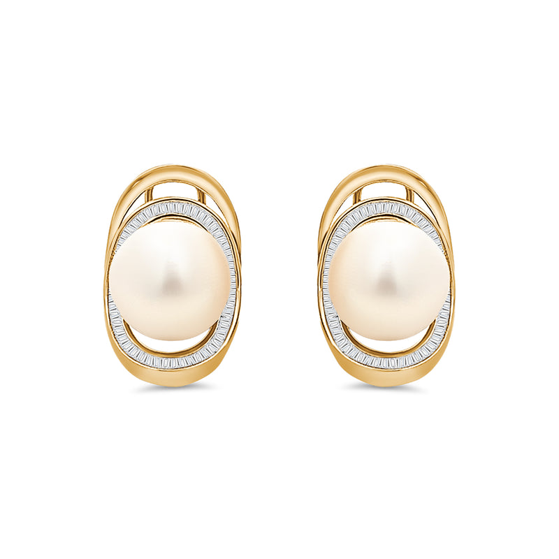 White South Sea Pearl Diamond Earrings