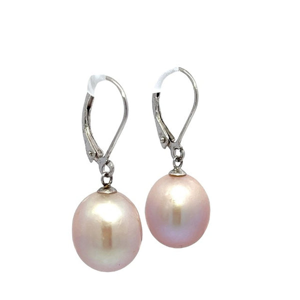 Pink Oval Freshwater Pearl Earrings