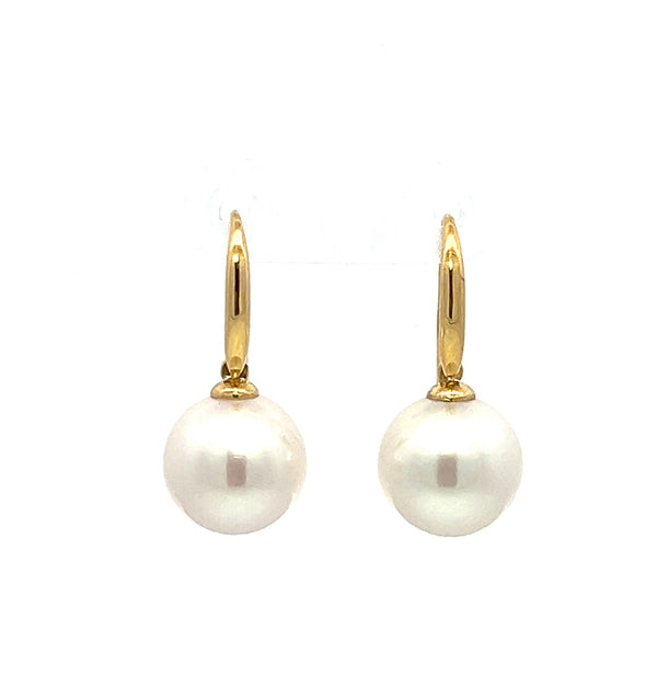 White Freshwater Pearl Hook Earrings