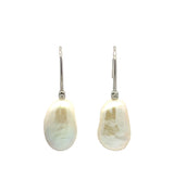 White Baroque Freshwater Pearl Hook Earrings