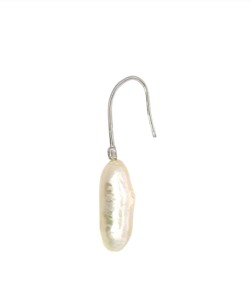 White Baroque Freshwater Pearl Hook Earrings