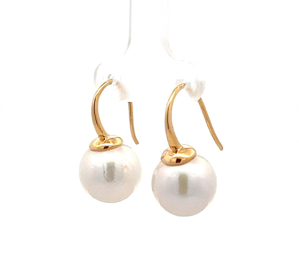 White Freshwater Pearl Hook Earrings