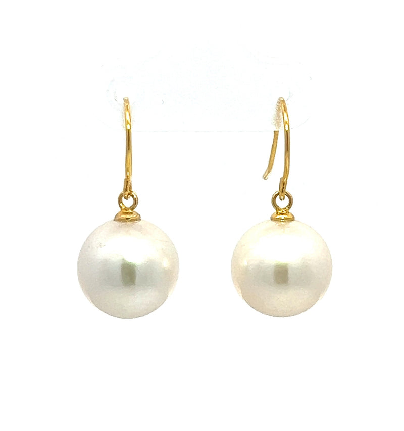 White Freshwater Pearl Hook Earrings